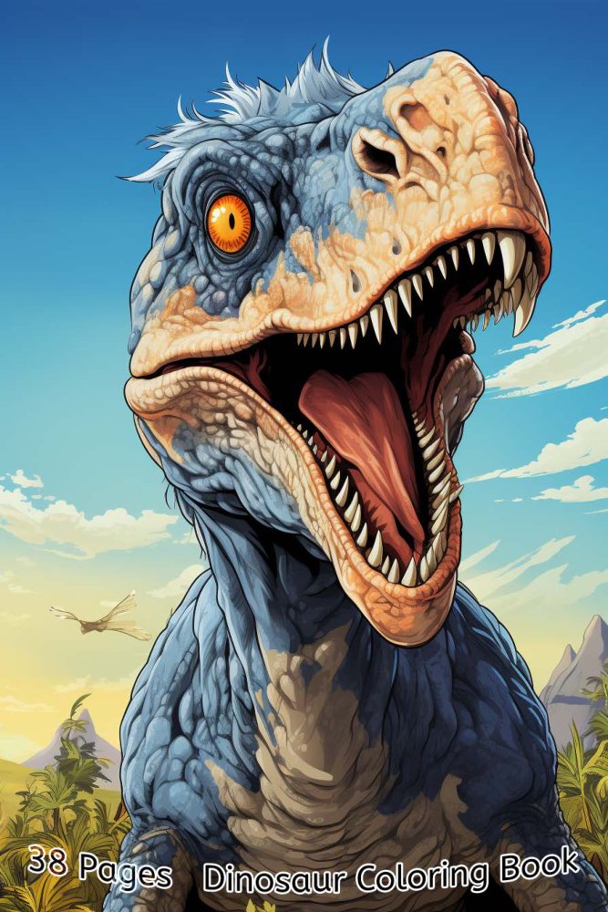 Dinosaur Coloring Book Vol. 4 – printable PDF coloring book cover
