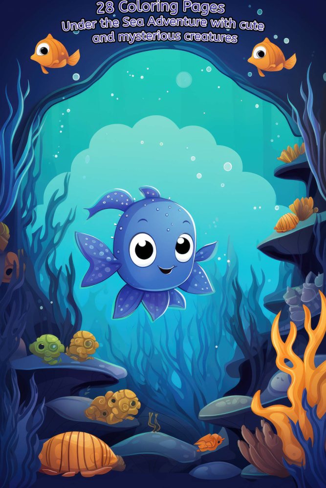 Under the Sea Coloring Books Bundle – printable PDF coloring book cover