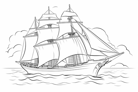 Sailboat coloring page