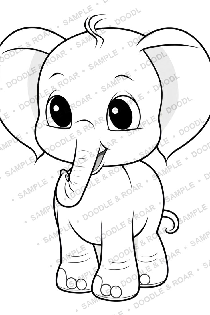 Sample page from Cute Animal Coloring Books Bundle (watermarked preview)