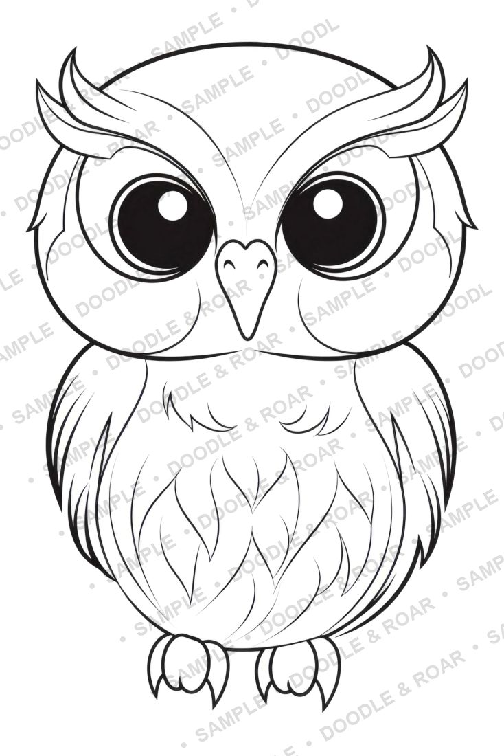 Sample page from Cute Animal Coloring Book Vol. 3 (watermarked preview)