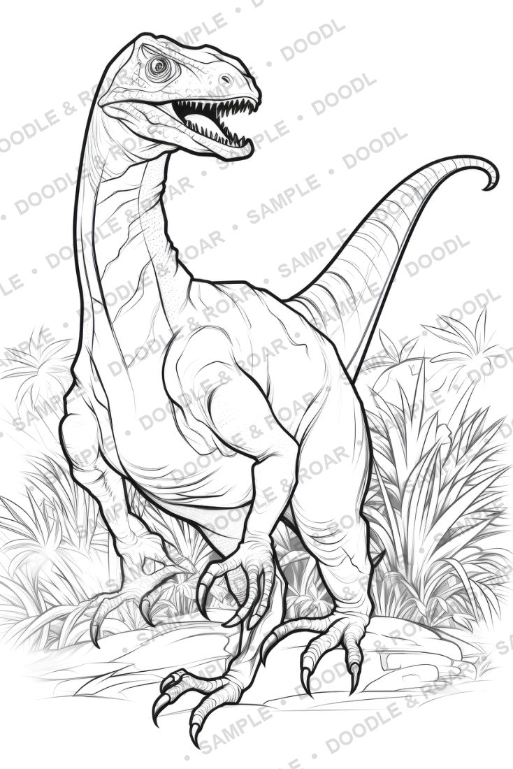 Sample page from Dinosaur Coloring Books Bundle (watermarked preview)