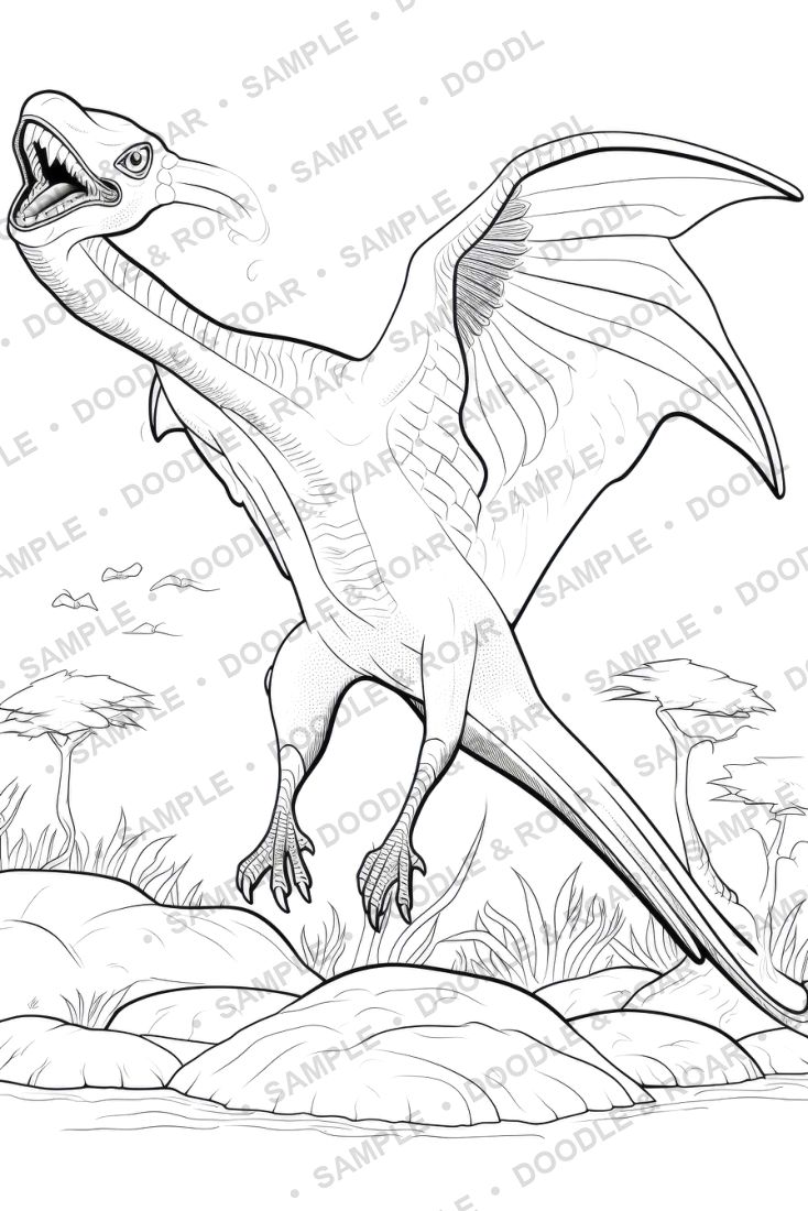 Sample page from Dinosaur Coloring Books Bundle (watermarked preview)