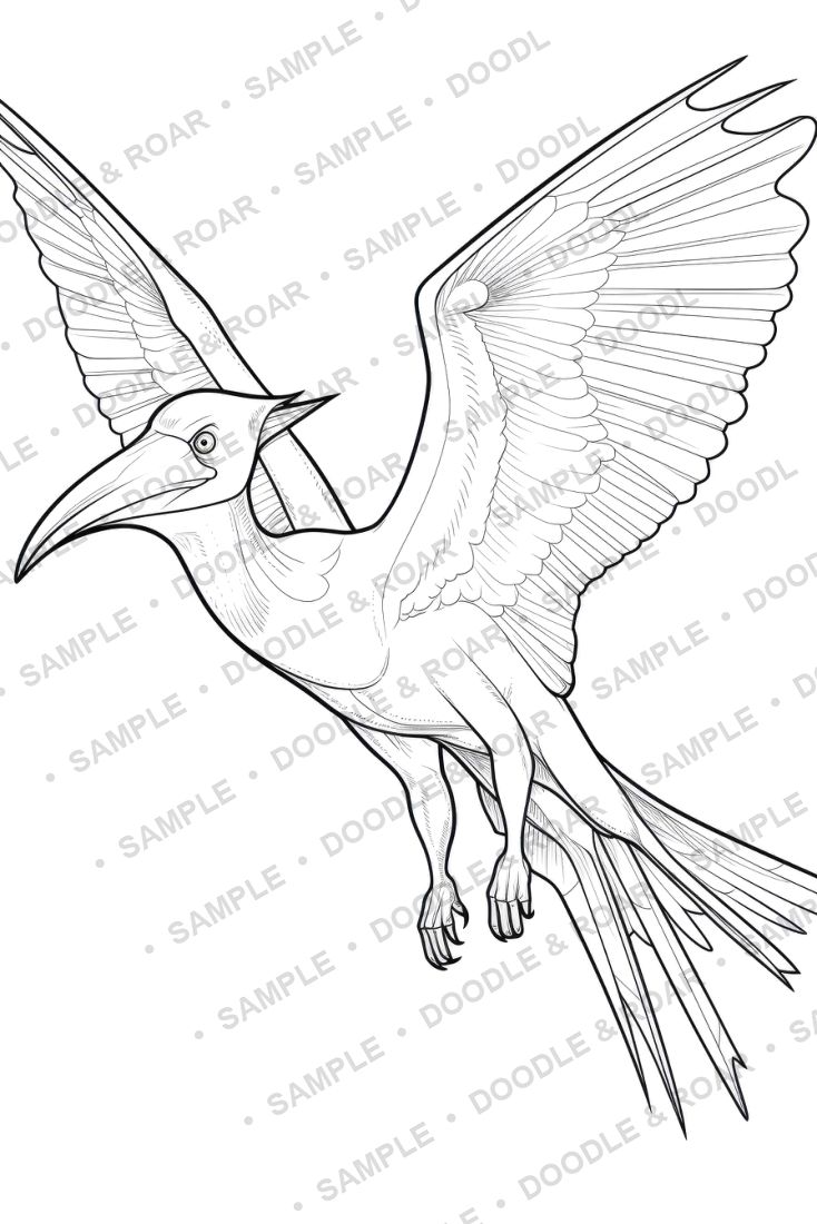 Sample page from Dinosaur Coloring Book Vol. 3 (watermarked preview)