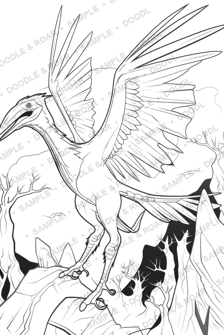 Sample page from Dinosaur Coloring Book Vol. 3 (watermarked preview)