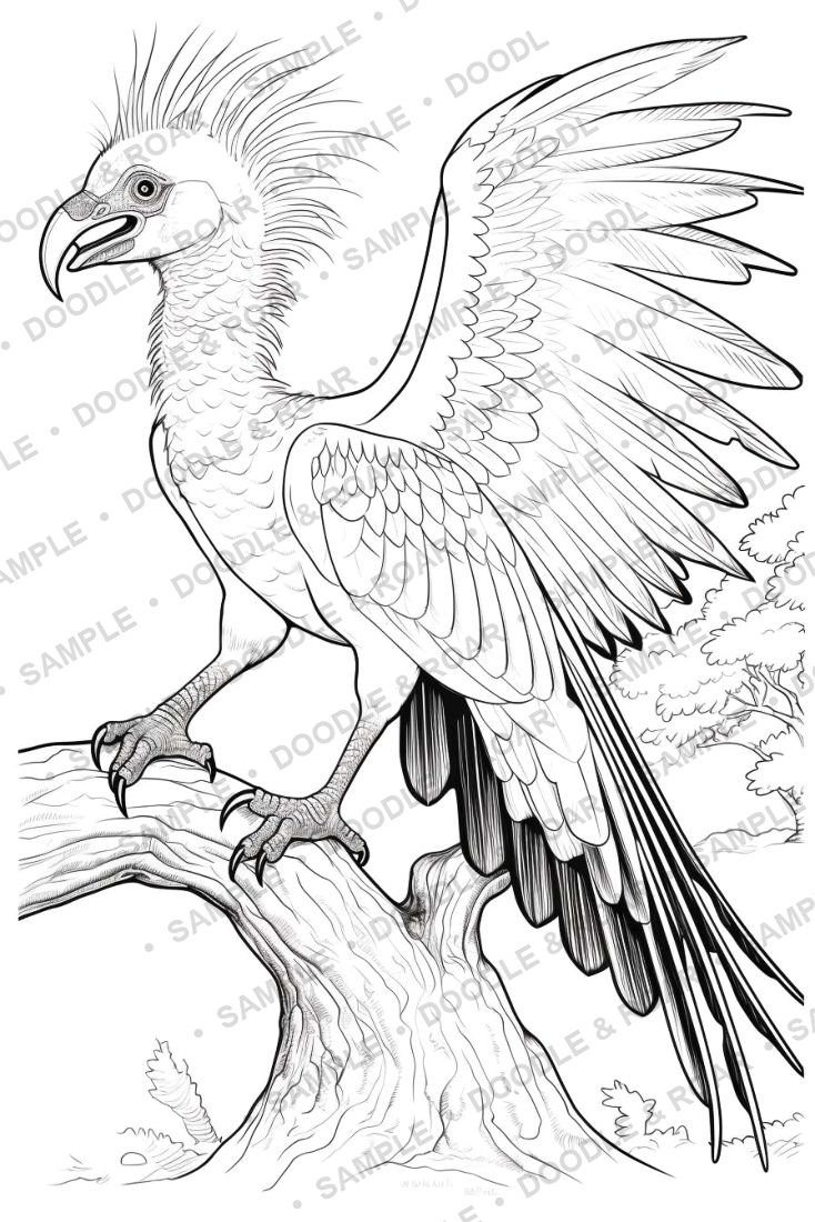 Sample page from Dinosaur Coloring Book Vol. 4 (watermarked preview)
