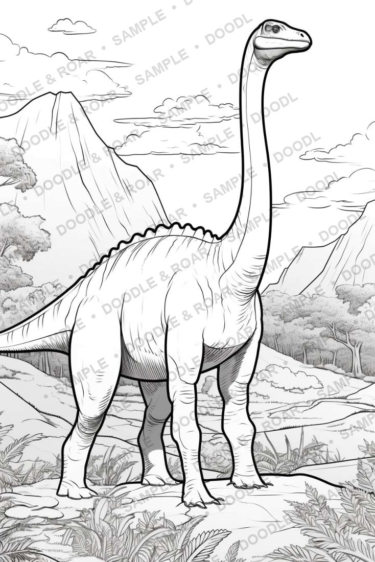 Sample page from Dinosaur Coloring Book Vol. 4 (watermarked preview)