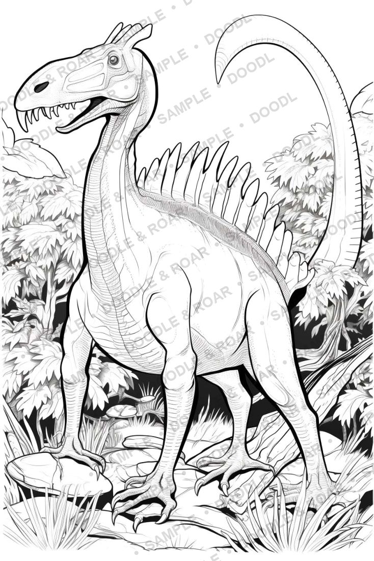 Sample page from Dinosaur Coloring Book Vol. 4 (watermarked preview)
