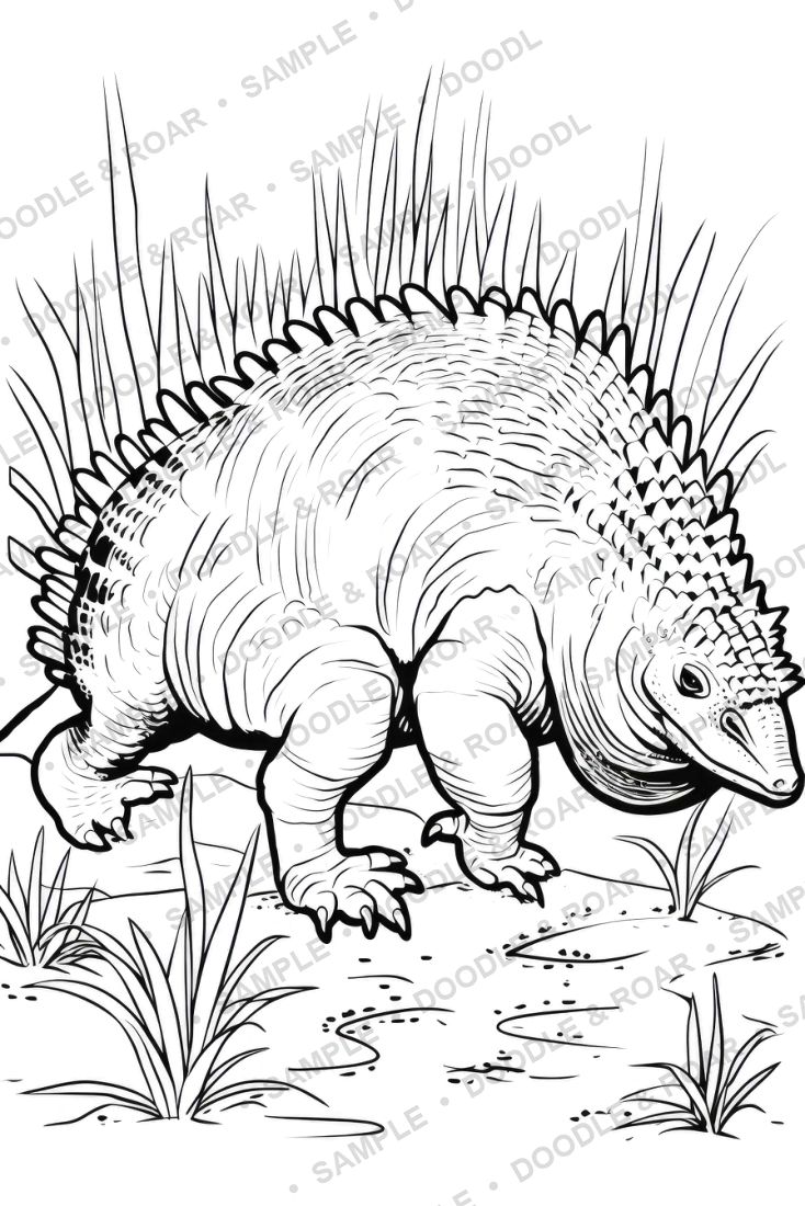 Sample page from Dinosaur Coloring Book Vol. 5 (watermarked preview)