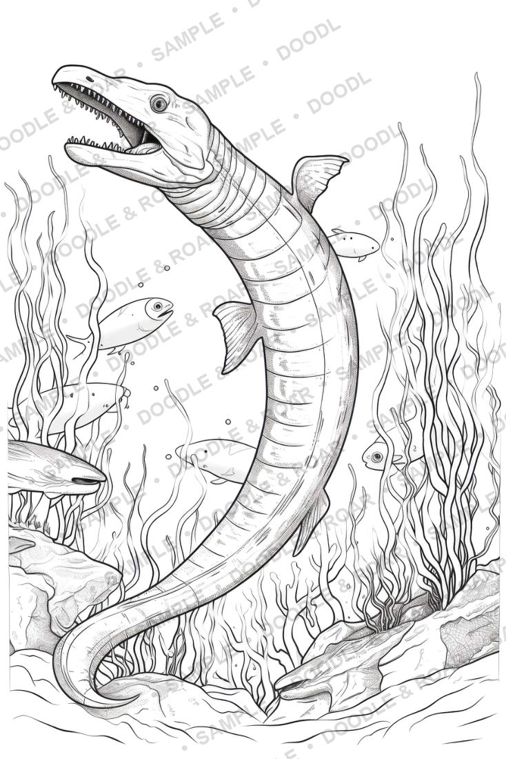 Sample page from Dinosaur Coloring Book Vol. 5 (watermarked preview)
