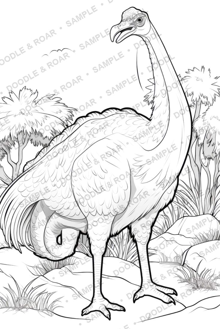 Sample page from Dinosaur Coloring Book Vol. 5 (watermarked preview)