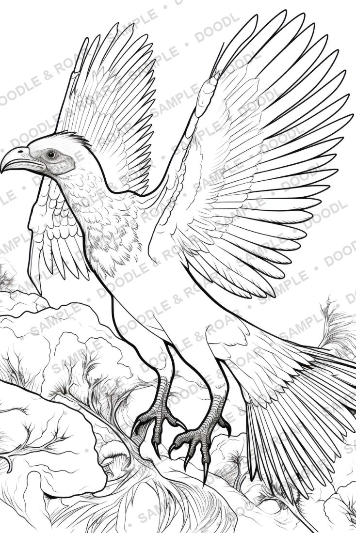 Sample page from Dinosaur Coloring Book Vol. 6 (watermarked preview)