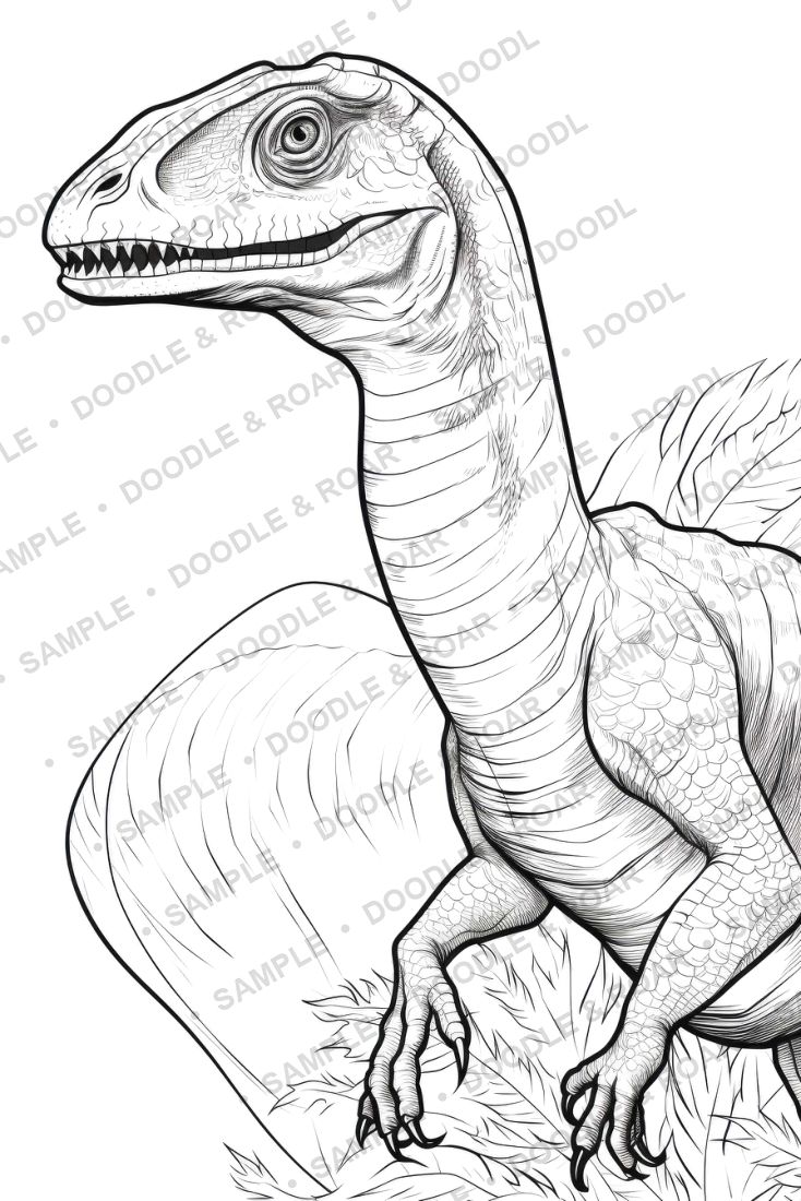 Sample page from Dinosaur Coloring Book Vol. 6 (watermarked preview)
