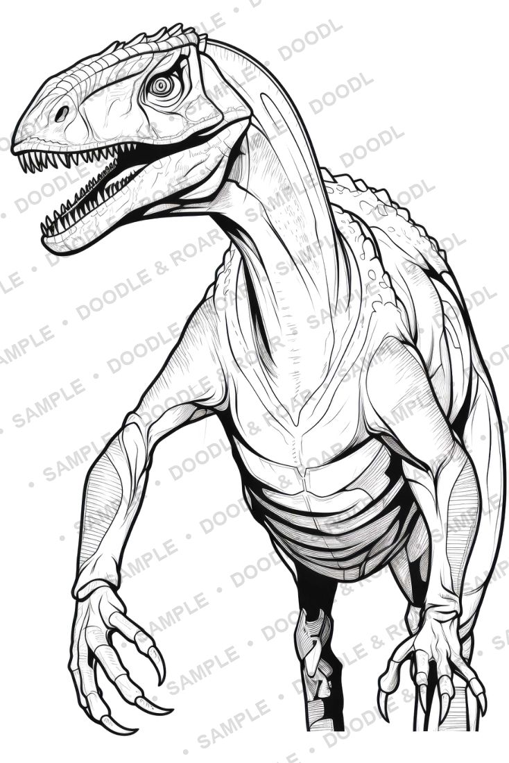 Sample page from Dinosaur Coloring Book Vol. 7 (watermarked preview)