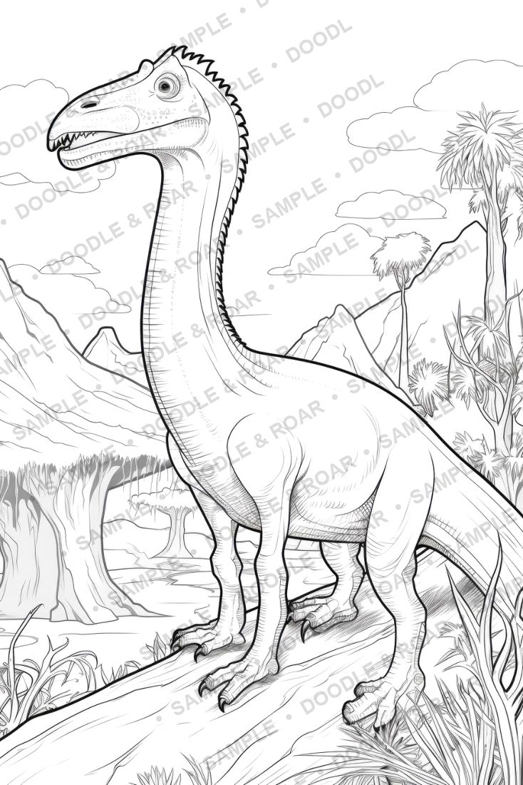Sample page from Dinosaur Coloring Book Vol. 7 (watermarked preview)