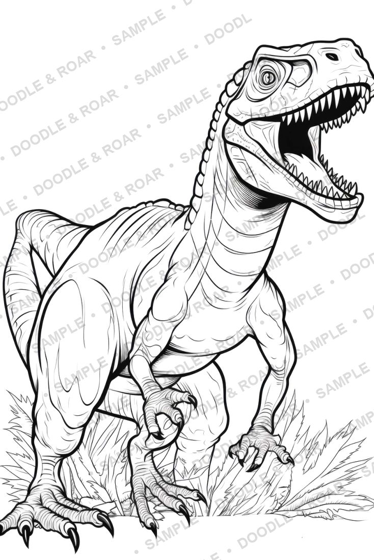 Sample page from Dinosaur Coloring Book Vol. 8 (watermarked preview)