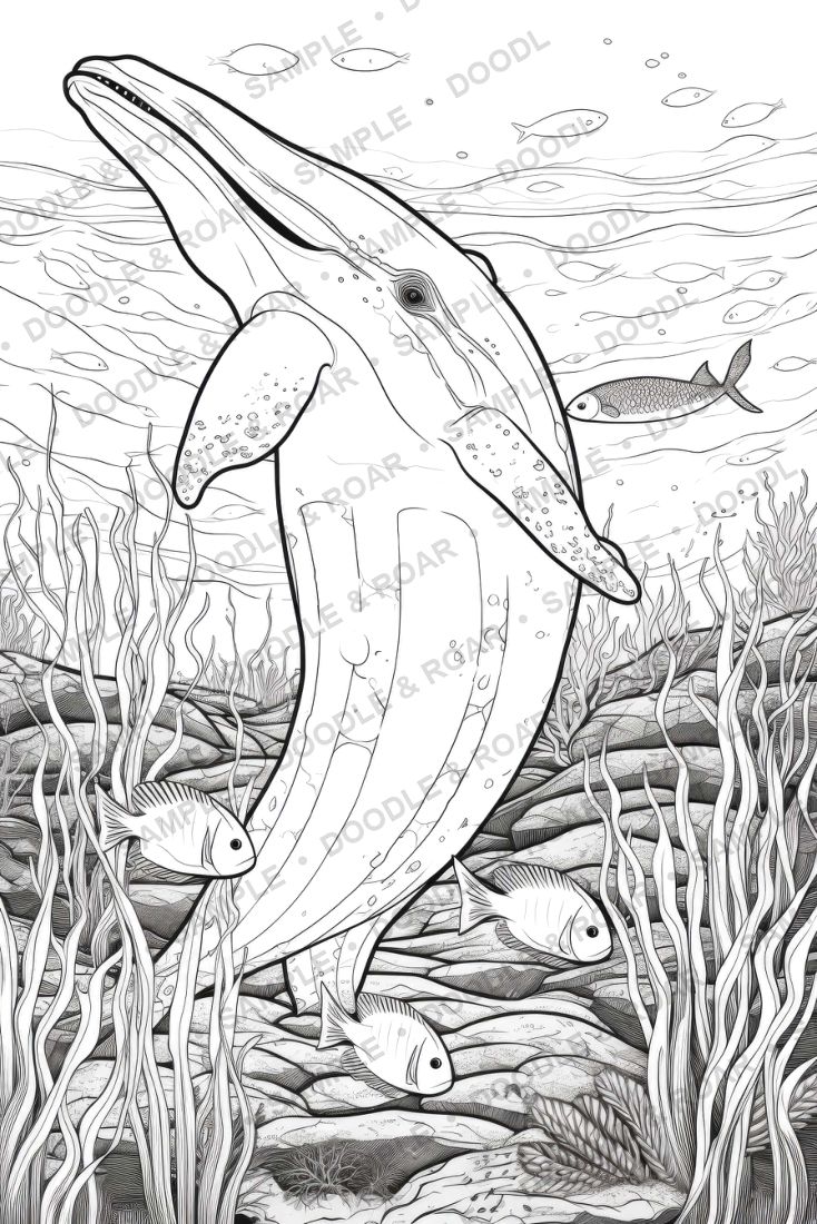 Sample page from Dinosaur Coloring Book Vol. 9 (watermarked preview)