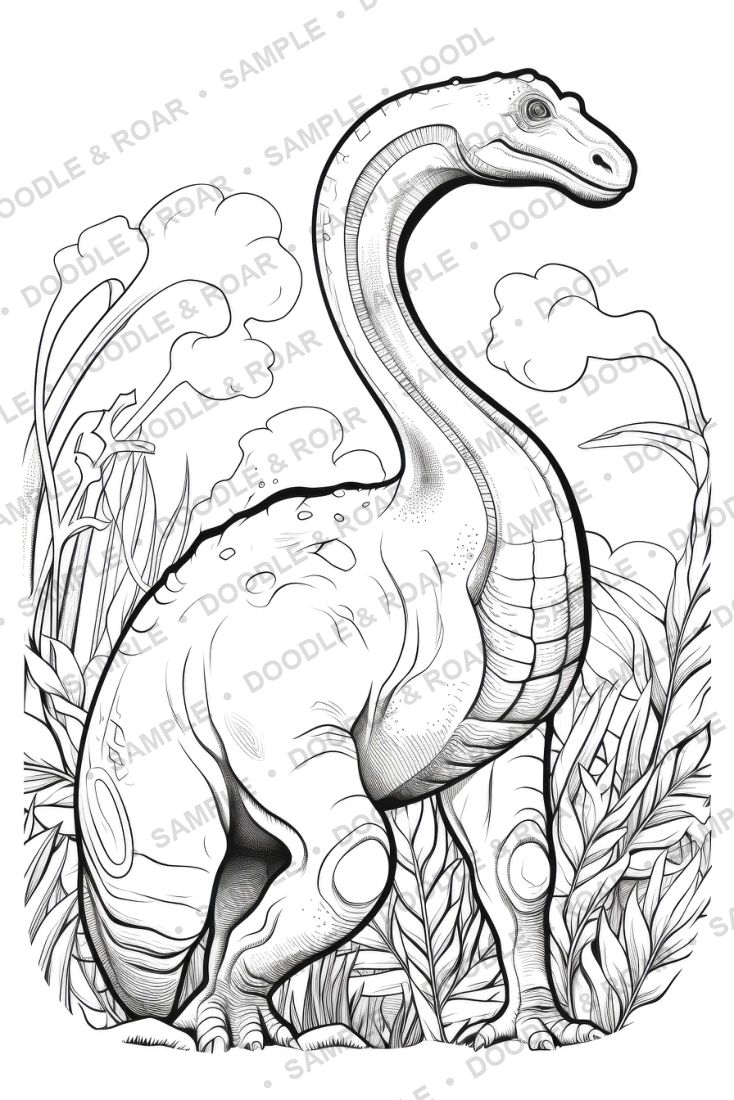 Sample page from Dinosaur Coloring Book Vol. 10 (watermarked preview)