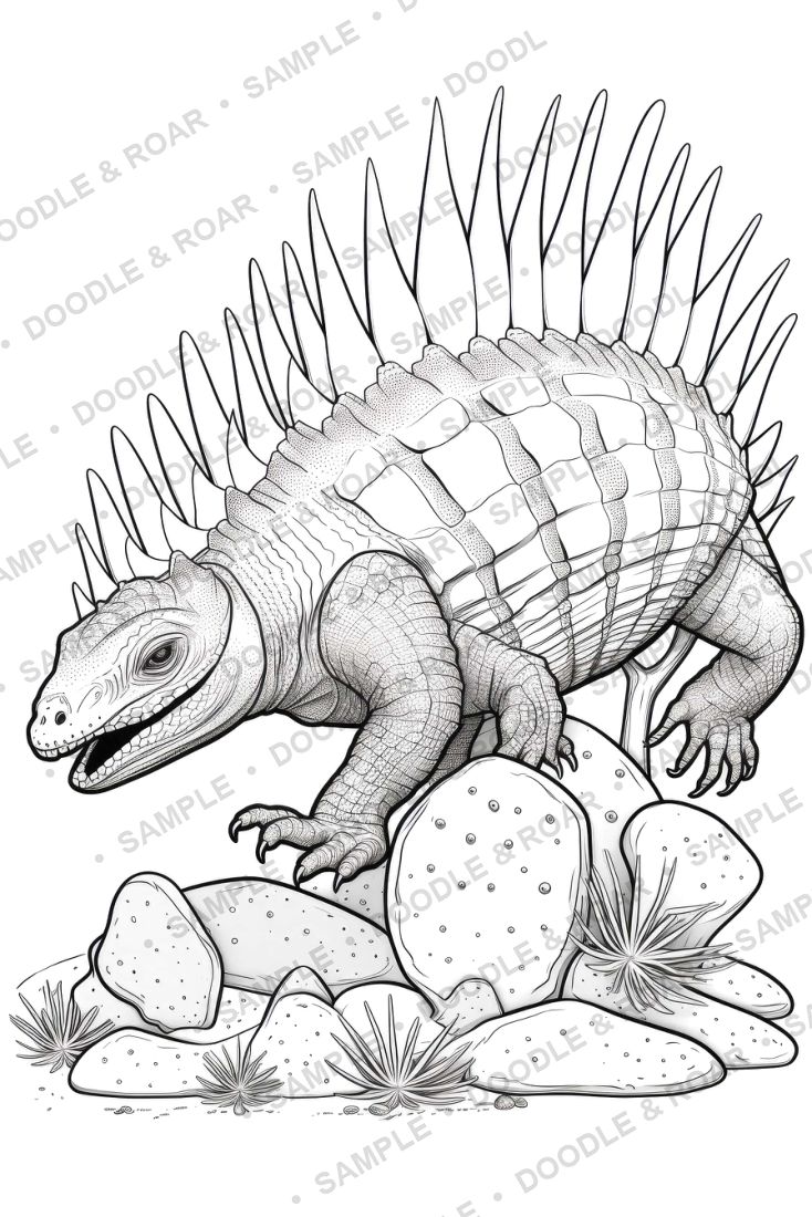 Sample page from Dinosaur Coloring Book Vol. 10 (watermarked preview)