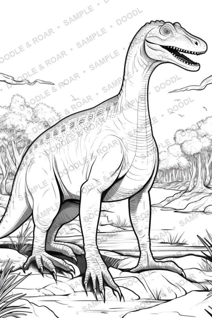 Sample page from Dinosaur Coloring Book Vol. 11 (watermarked preview)