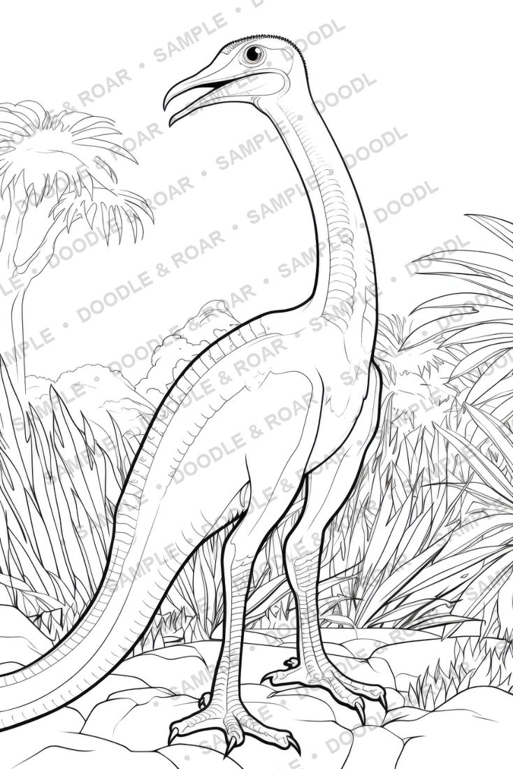 Sample page from Dinosaur Coloring Book Vol. 11 (watermarked preview)