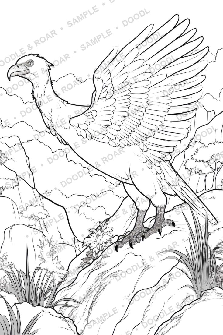 Sample page from Dinosaur Coloring Book Vol. 11 (watermarked preview)