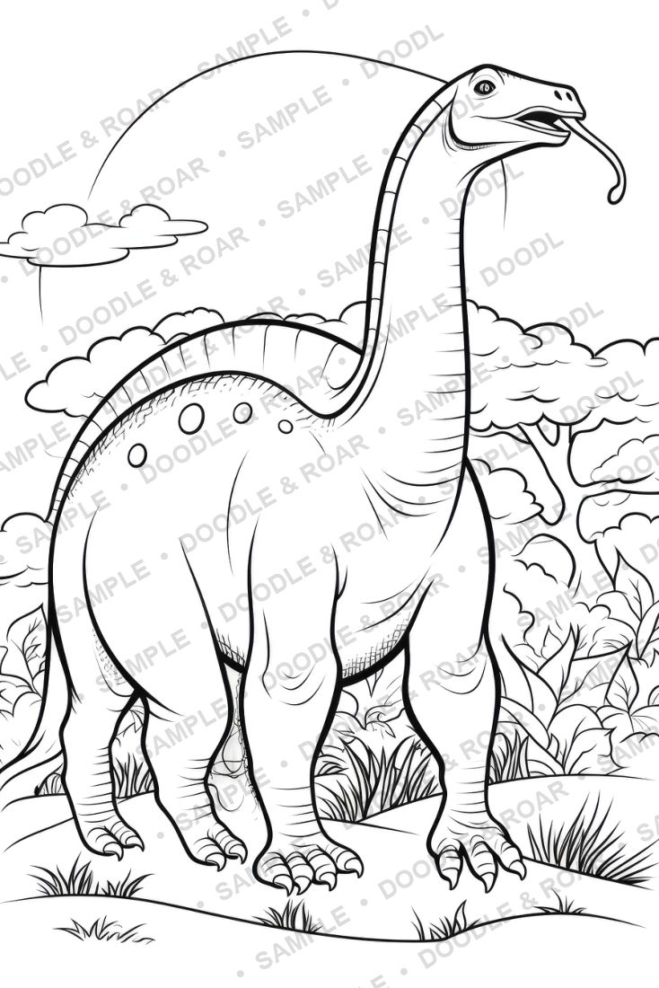 Sample page from Dinosaur Coloring Book Vol. 11 (watermarked preview)