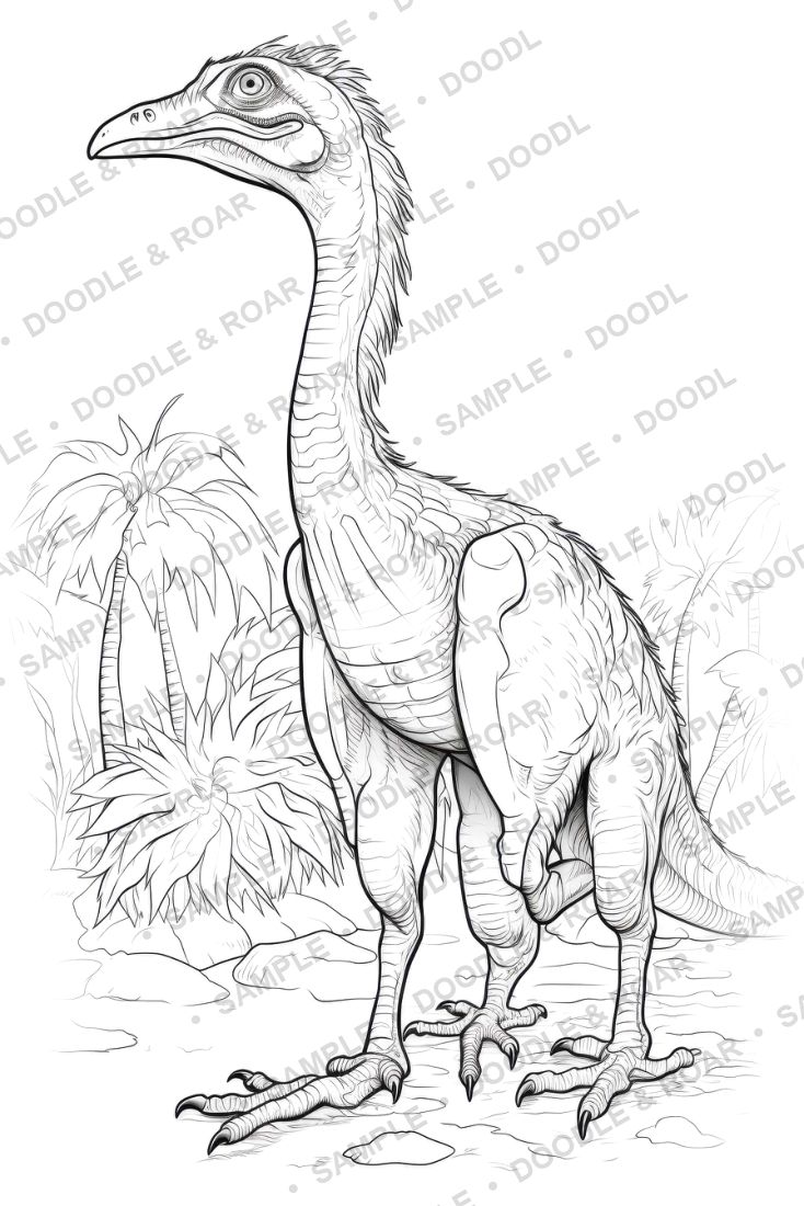 Sample page from Dinosaur Coloring Book Vol. 12 (watermarked preview)