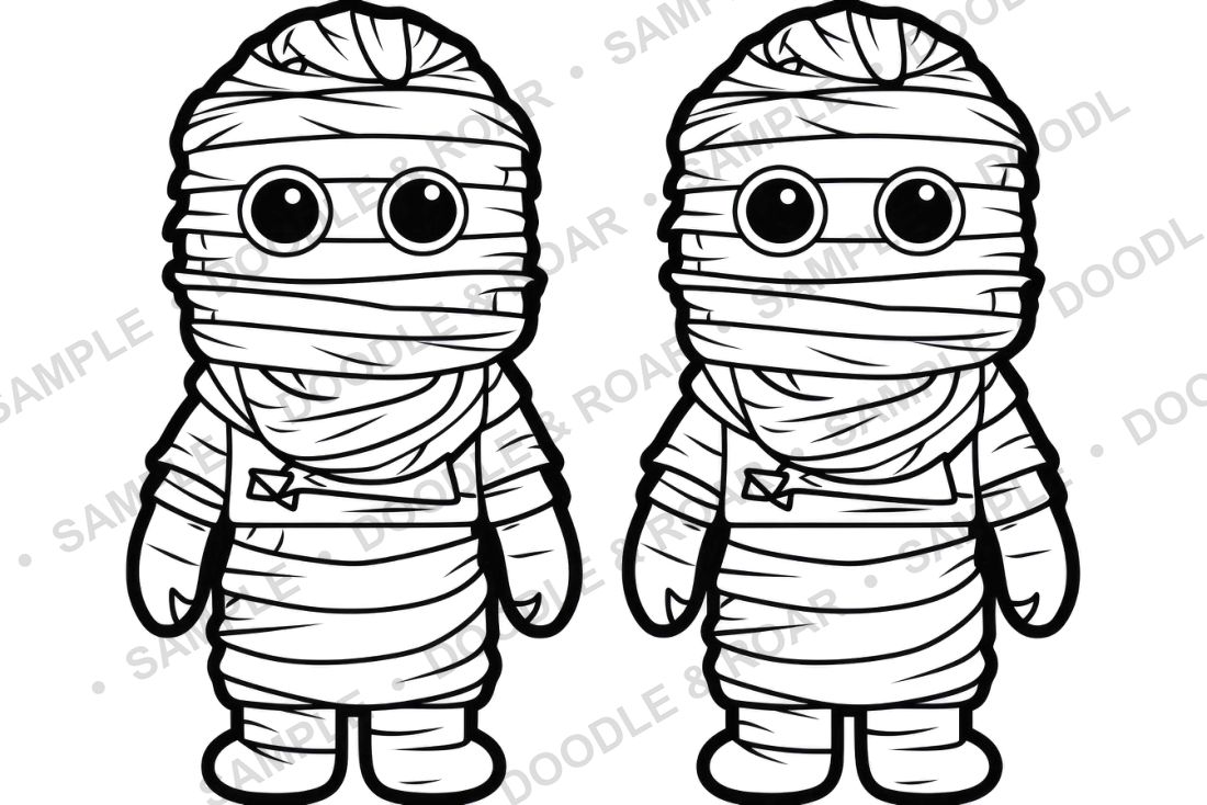 Sample page from Halloween Coloring Books Bundle (watermarked preview)