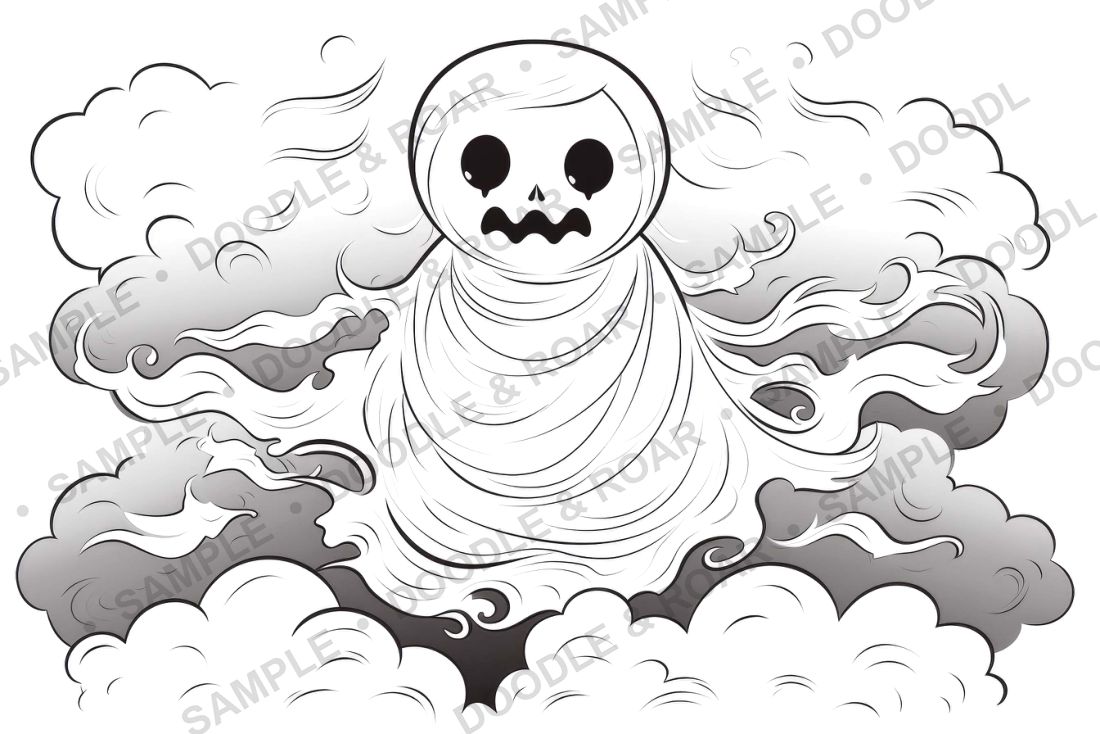 Sample page from Halloween Coloring Book Vol. 2 (watermarked preview)