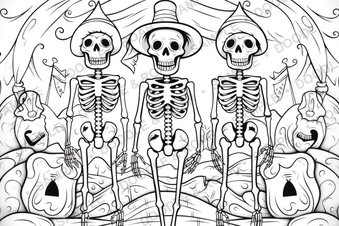 Sample page from Halloween Coloring Book Vol. 3 (watermarked preview)