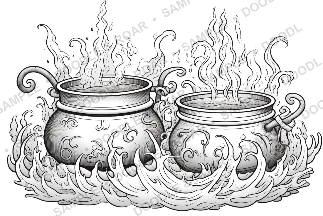 Sample page from Halloween Coloring Book Vol. 3 (watermarked preview)