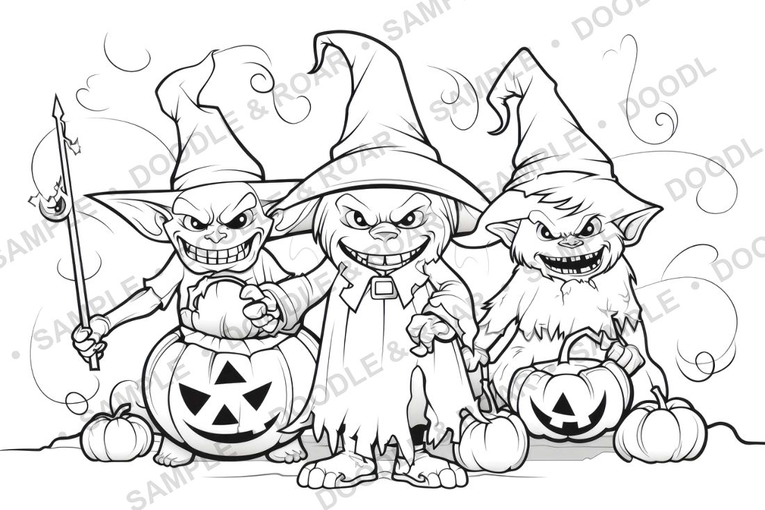 Sample page from Halloween Coloring Book Vol. 4 (watermarked preview)