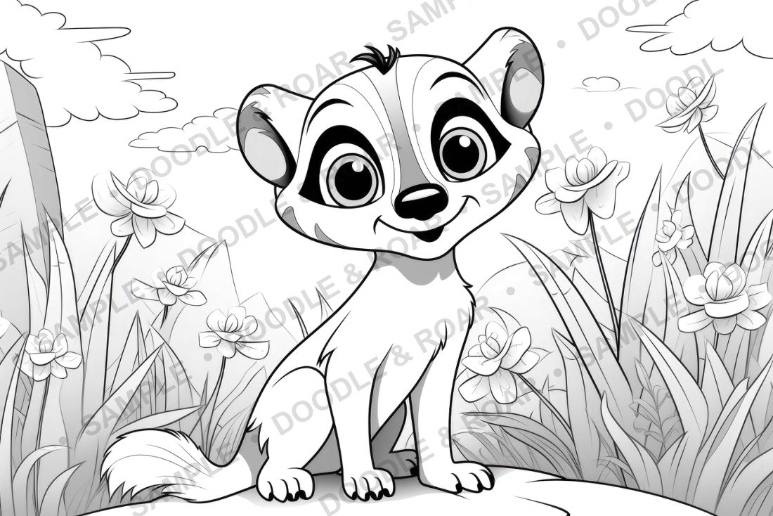 Sample page from Jungle Safari Coloring Book Vol. 2 (watermarked preview)