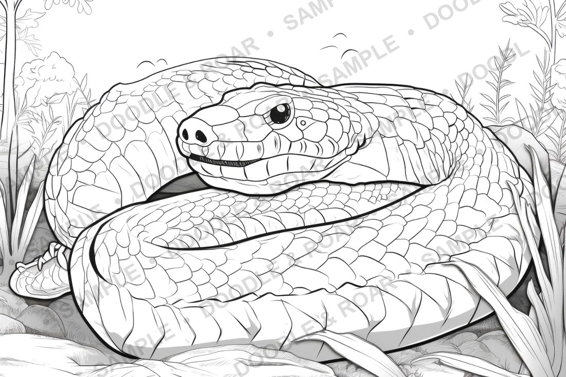 Sample page from Jungle Safari Coloring Book Vol. 2 (watermarked preview)