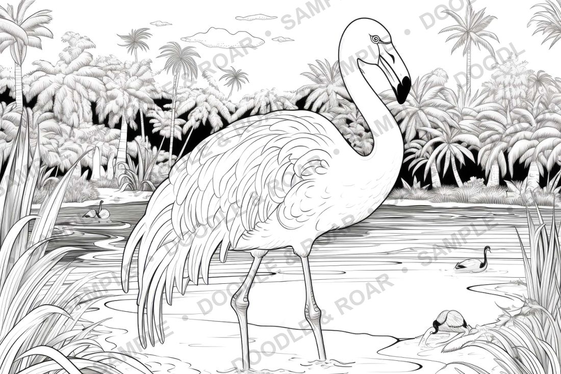 Sample page from Jungle Safari Coloring Book Vol. 3 (watermarked preview)