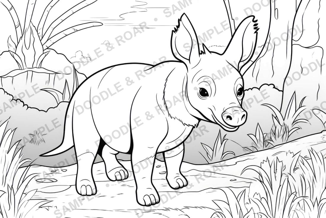 Sample page from Jungle Safari Coloring Book Vol. 3 (watermarked preview)