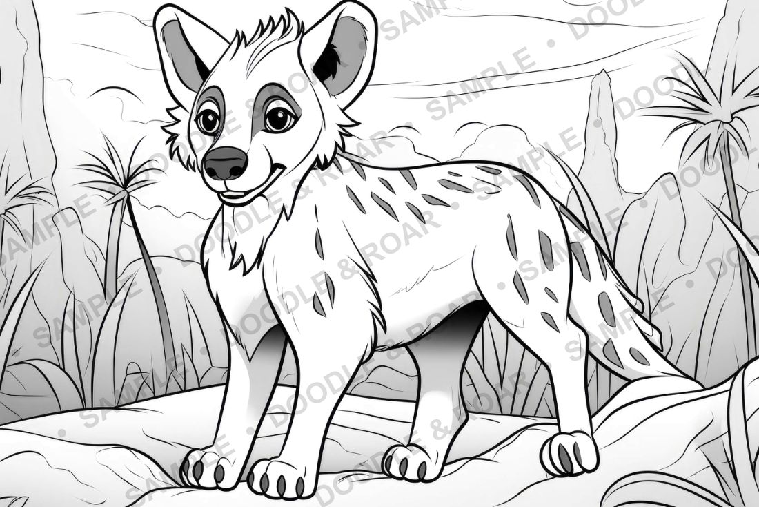 Sample page from Jungle Safari Coloring Book Vol. 4 (watermarked preview)