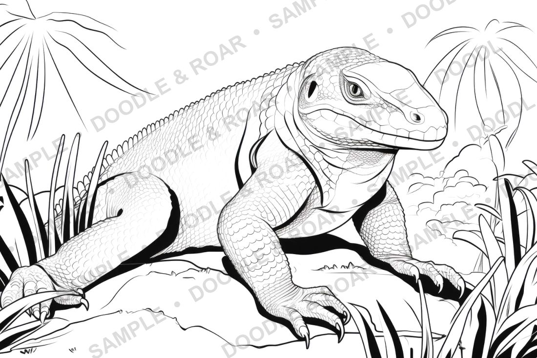 Sample page from Jungle Safari Coloring Book Vol. 4 (watermarked preview)