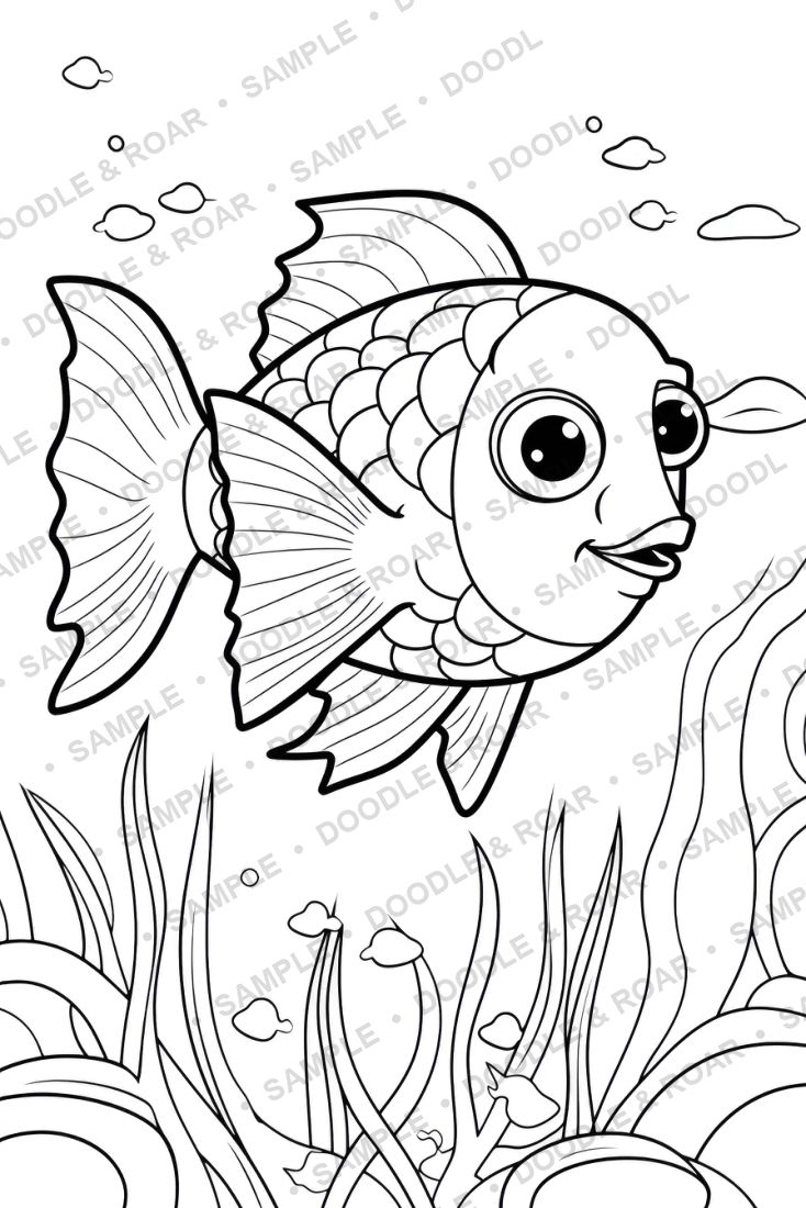 Sample page from Under the Sea Coloring Book Vol. 2 (watermarked preview)