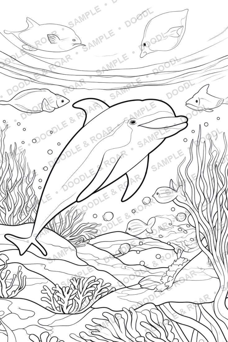 Sample page from Under the Sea Coloring Book Vol. 2 (watermarked preview)