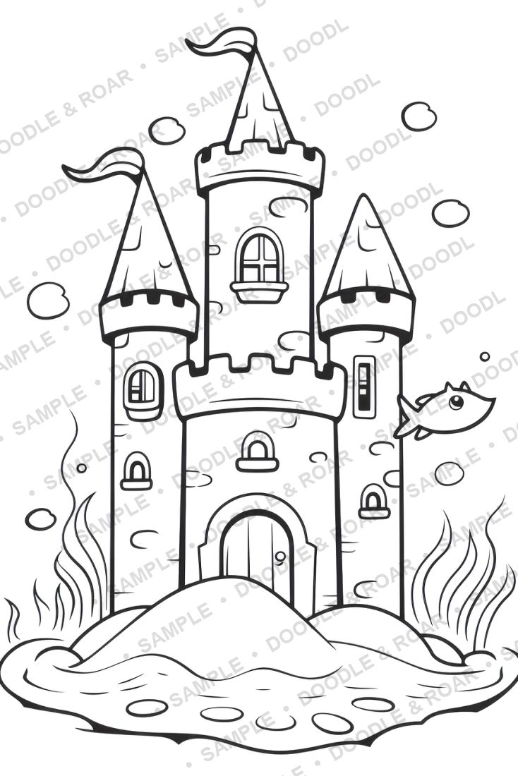 Sample page from Under the Sea Coloring Book Vol. 2 (watermarked preview)
